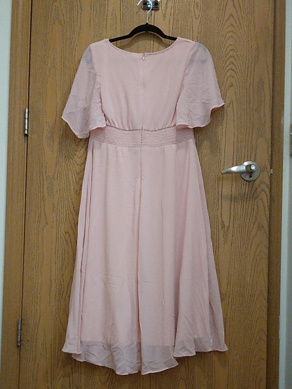 Ever Pretty Blush A-line Chiffon Short Sleeve Dress With Floral Applique - Picture 2 of 8